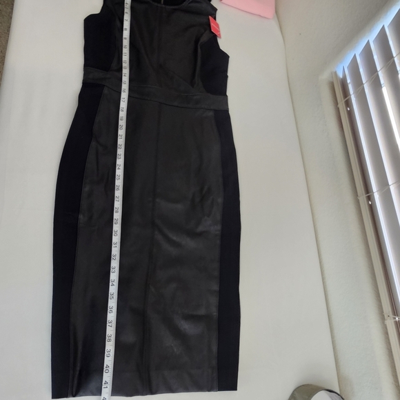 NWT Spanx Faux Leather Sheath Midi Dress Black Size S – Sculpting Luxe - Picture 12 of 16